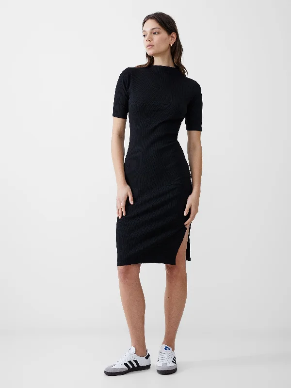 Rib Turtle Neck Dress