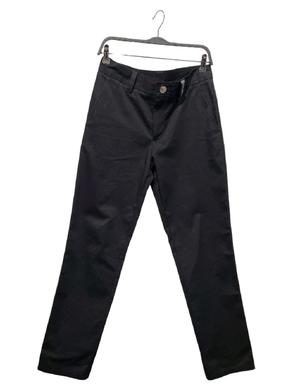 BURBERRY LONDON/Straight Pants/46/Cotton/BLK/silver belt loop