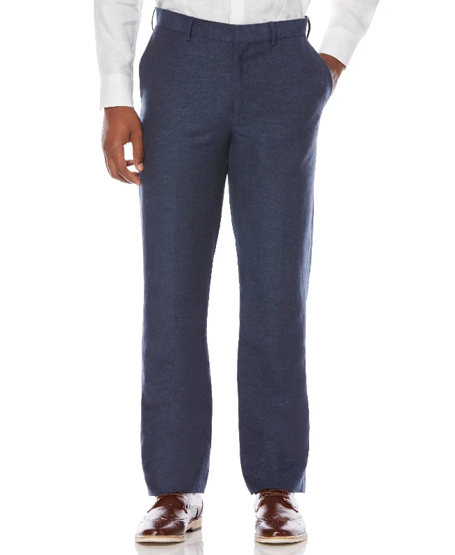 Big & Tall Linen-Blend Flat Front Pants