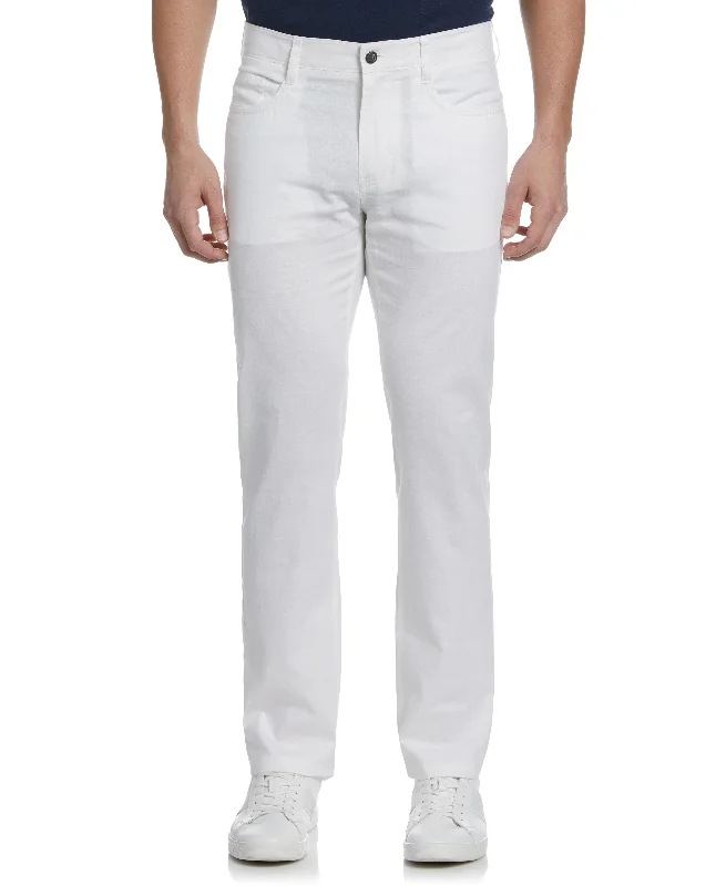 Linen-Blend 5-Pocket Pants