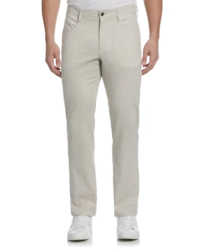 Linen-Blend 5-Pocket Pants